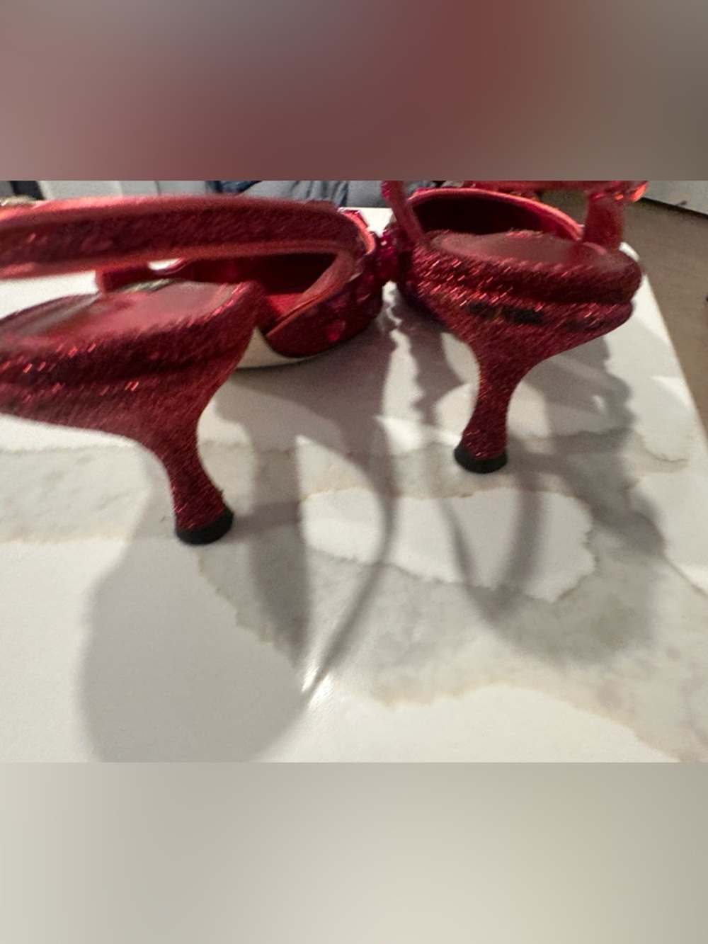 Dolce & Gabbana Red Jeweled Slingback Pointed Pumps - Picture 3 of 4